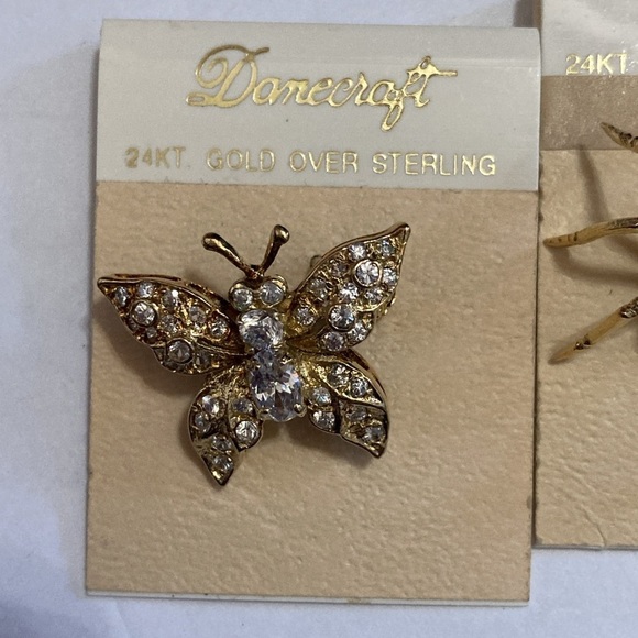 Vintage Danecraft 24k gold over Sterling butterfly brooch.​​ - Picture 1 of 3